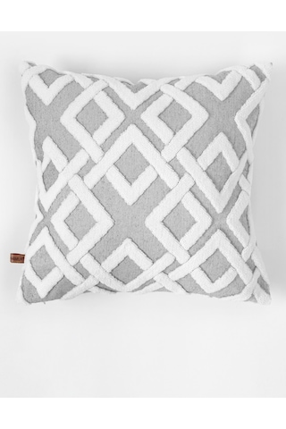 Jakarlı Kırlent 50x50 Cm Mila Gri