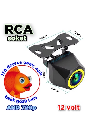 4 X 3 Cm. Küp Kamera Ahd 720p 170 Derece Balık Gözü Lens 12 Volt