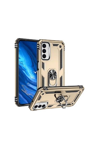 Galaxy M23 Kılıf Zore Vega Yüzüklü Standlı Zırh Kılıf