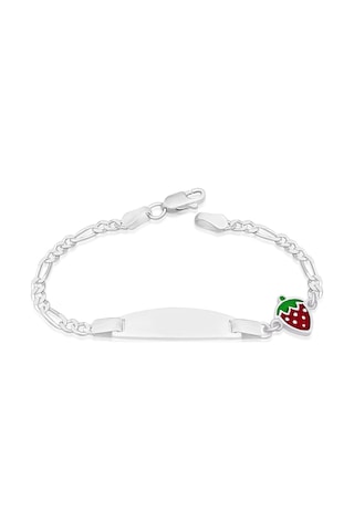 925 Ayar Gümüş Çocuk Ve Bebek İsimli Bileklik Çilek Motifli St265
