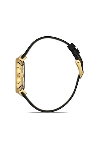 Ferro Siyah Deri Kordon Kadın Kol Saati F21153b-n Gold