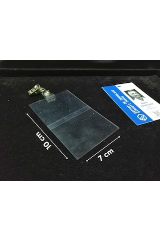 Pvc Mandallı Yaka Kartı İsimlik 7x10 Cm Dik Yaka Kartı Kıskaçlı