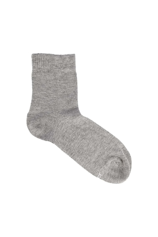 Jiber Erkek Bambu Likralı Yarım Konç Çorap 6451 - 12 Adet Gri Melanj
