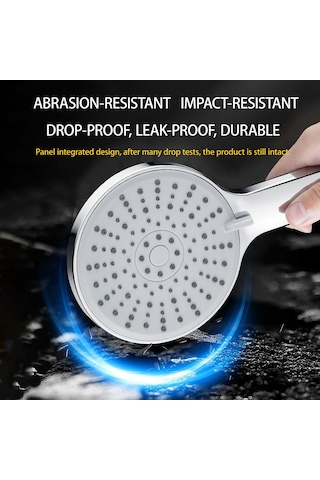 Mufunye 5 Modlu Yüksek Basınçlı Su Tasarruflu Duş Başlığı - 4.7 İnç Büyük Panel, Otomatik Temizlenir Nozzle, Ev/hotel Banyo Kullanıma Uygun Krom