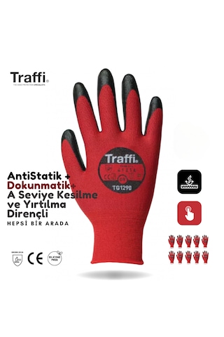 10çift Tg1290 Dokunmatik,antistatik A Seviye Direnç İş Eldiveni
