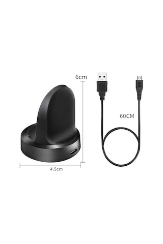 Xemu Siyah Gear S3 Usb Şarj Kablosu