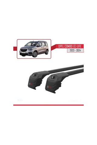 Opel Combo E Life 2023 Ve Sonrası İle Uyumlu Ace-2 Ara Atkı Tavan Barı Siyah