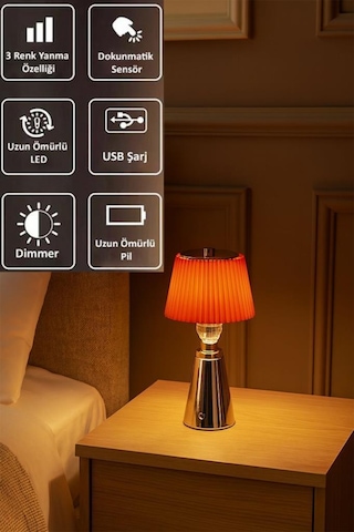 Eray Aydınlatma Tl283 Gold Dokunmatik Led Masa Lambası Sarı