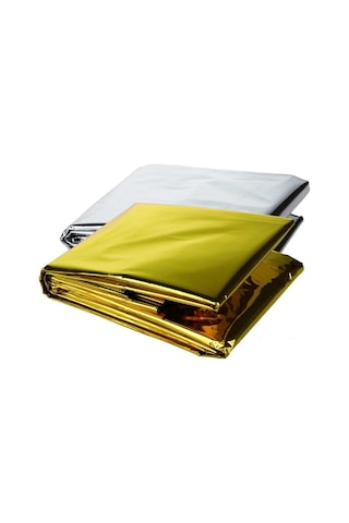 Güncelçarşı 2 Adet Soğuk Ve Sıcak Tutan Çift Taraflı Acil Durum Battaniyesi 130cm X 210cm