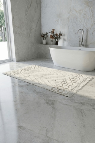 Grid Vizon Ayak Havlusu - 70x130cm, 790gr, %100 Pamuk, Spa Ve Otel Banyo Paspası, Günlük Kullanıma Vizon