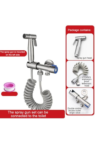 Yaozixa Ev Banyo Tuvalet Sprayer: Paslanmaz Çelik El Tipi Bidet, Yüksek Basınçlı Su Aleti, Kadın Hijyeni Ve Temizlik İçin 2m Genişletilebilir Hortumlu