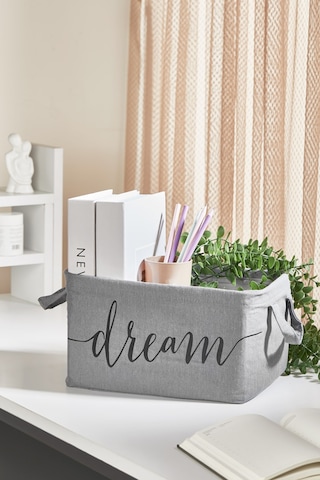 Serstil Büyük Boy Dikdörtgen Gri Sepet - 21 X 30 X 18 Cm