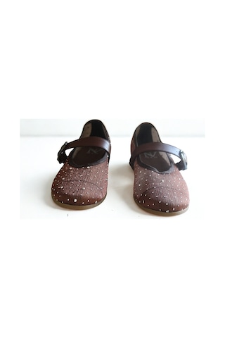 Ne&ve Shoes Kahve File Taşlı Tek Bantlı Kadın Rahat Ve Şık Babet Kahverengi