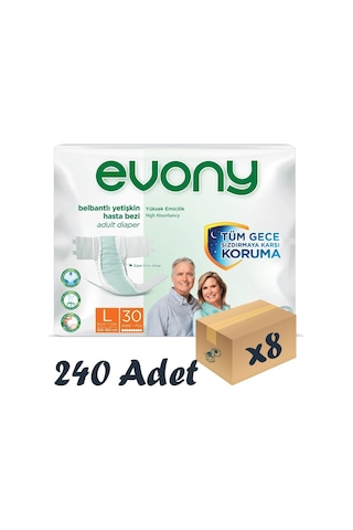Evony Belbantlı Yetişkin Hasta Bezi Büyük Boy L 8 x 30'lu