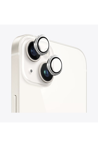 Safeus Safir Temperli Kamera Lens Koruyucu Apple Uyumlu iPhone 14 Plus Ve İle Beyaz