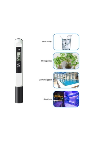 Kosona Beyaz Dijital Tds Su Test Cihazı - 0-9990 Ppm Aralığı, Hassas Prob, Doğruluk 2%, Pil Yok Tds-m3 Beyaz