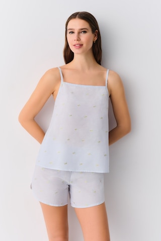 Suwen Pina Şort Pijama Takımı Sh255366671075 Mavi Çizgili Mavi