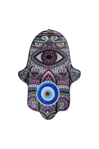 10x15 Cm Cam Fatma Ana Eli Duvar Süsü - Nazarlık Motifli Mini Boy Otantik Duvar Dekoru - Askılı Hamsa Eli Ev Hediyesi