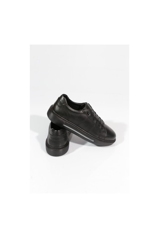 Dgn 1593 Erkek Lastik Detayli Düz Taban Sneakers Ayakkabi Siyah
