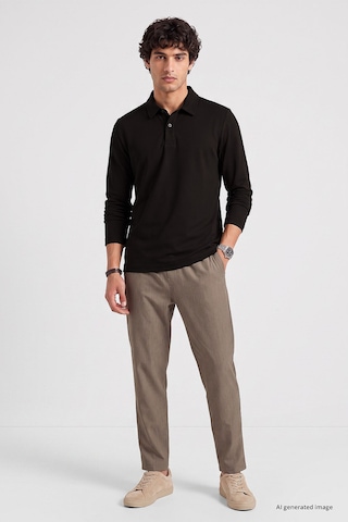 Tommy Life Acı Kahverengi Rahat Form Basic Erkek Polo Yaka T-shirt - 88512