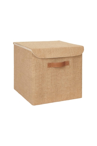 Ocean Home Textile Jüt Kapaklı Kutu 30 X 30 X 30 Cm Sku: Smg8690010191625 Açık Ahşap