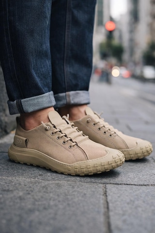 Erkek Günlük Sneaker Modern Tasarım, Konforlu Taban Bej