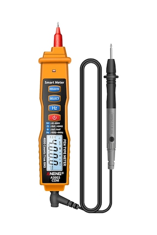 Aneng A3003 Dijital Kalem Otomatik Multimetre 4000 Ncv Ac / Dc Gerilim Direnci Kapasite Test Cihazı İle Akıllı Metre Sayım - Sarı