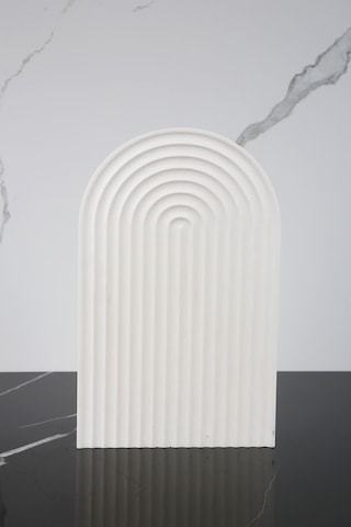 Betonmall Mermer Desenli El Yapımı Beton Sunum Tabağı Dekoratif Sunumluk 30 Cm - Beyaz