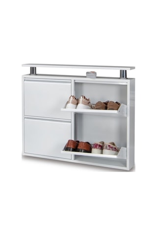 Kaser Metal Beyaz Ayakkabılık 2+2