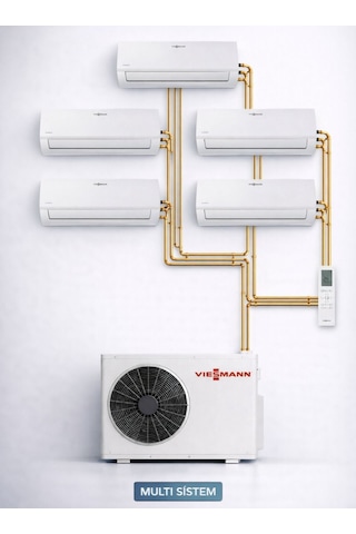 Viessmann OFAA100MFA123 42000 Btu 1 Dış + 5 İç Ünite 9000 + 9000 + 12000 + 12000 + 24000 Btu Multi Split Inverter Klima