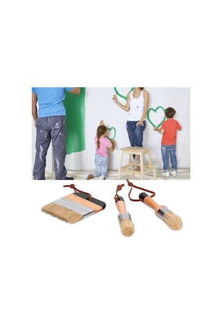 Xindoker Üçlü Ahşap Saplı Sahte Tüy Boya Fırçaları - Ergonomik Tutuş, Ev Dekorasyonu, Varnish Ve Akrilik Uyumlu