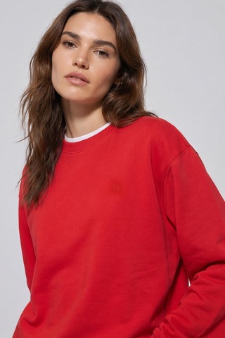 Sabri Özel Unisex Kırmızı Normal Kesim Regular Fit %100 Pamuk Bisiklet Yaka Sweatshirt