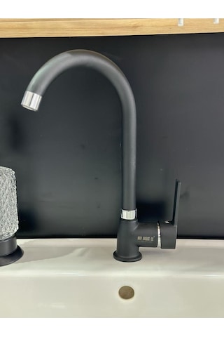 Nefa Yapı New Brass Mat Siyah Evye Bataryası Siyah