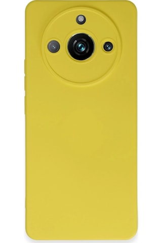 Newface - 566 - Realme 11 Pro Kılıf Nano İçi Kadife Silikon - Csmo-tex - - Sarı