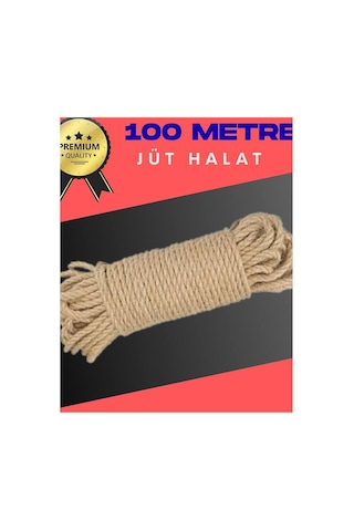 4 Mm 100 Metre Jüt Halat Dekoratif Hasır İp Urgan Süs Evimdeyokyok