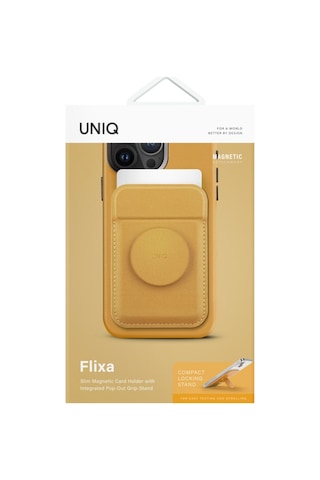 Telefon Modelleri Ile Uyumlu Kartlık Flixa Serisi Manyetik Stand Olma Popsocket Özelliği Yellow