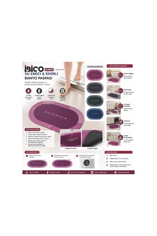Oval - Mat Renkler 38x58cm Su Emici - Sihirli Banyo Paspası Elastik 5324 1239564