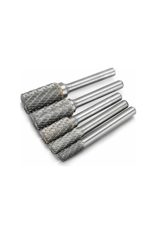 Moveevo Tungsten Carbide Çift Kesimli Freze Seti, 5 Adet, 6mm Saplı, Elektrik/pnömatik Araçlar İçin, 6-14mm Çap Aralığı