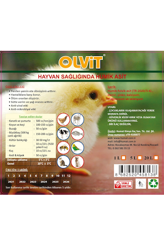 Olvit 20 L Hayvan Beslemesinde Humik Asit