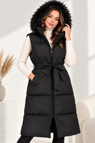 Z8744 Dewberry Bayan Yelek-siyah-1