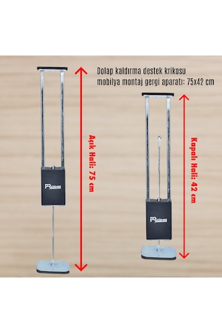 Dolap Kaldırma Destek Krikosu Mobilya Montaj Gergi Aparatı 1 Adet Gümüş