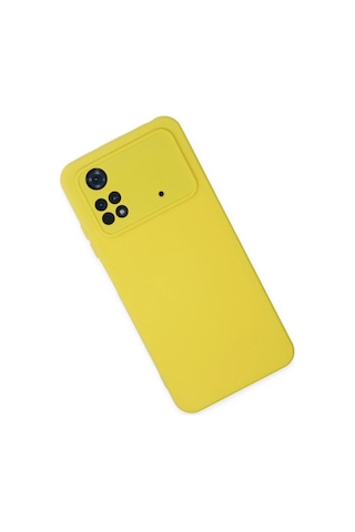 Cosmotex Newface Xiaomi Poco M4 Pro 4g Kılıf Nano İçi Kadife Silikon - Sarı