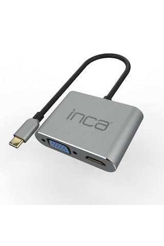 Inca Itpc-06tx Type-c Hub X4 Hdmı 4k 30 Hz+ Vga+ Usb 3.0+pd 100w