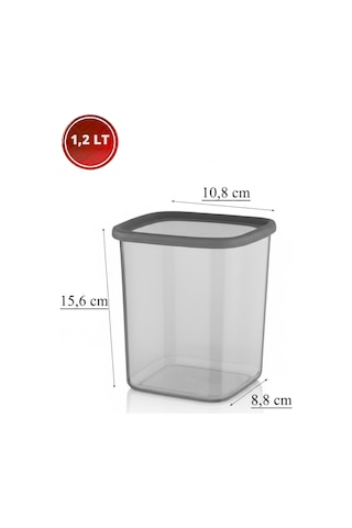24'lü Orta Boy Set Premium Saklama Kabı Şeffaf - Gri
