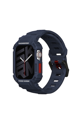 Watch 7 45mm Uyumlu 2in1 Tpu Kasa Koruyuculu Silikon Kordon Skinarma Mecha Lacivert Lacivert