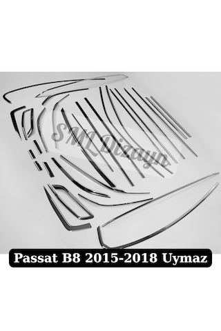 Vw Passat B8.5 Uyumlu Komple Krom Aksesuar Seti - Cam, Kapı, Panjur Ve Bagaj Çıtası 30 Parça 2019-2023