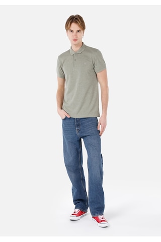Colin's Colins Classic Fit Polo Yaka Düz Erkek Kısa Kol Tişört Cltkttshm0766200 Q1.v2 Olm Olive Melange Yeşil