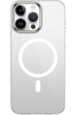 Goocamp Apple iPhone Uyumlu 16 Pro Kılıf Magsafe Şarj Özellikli Şeffaf Cam Arka Yüzey G-gla Şeffaf