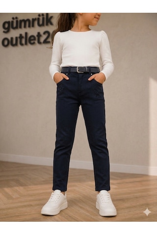Kız Çocuk Gabardin Pantolon Lacivert
