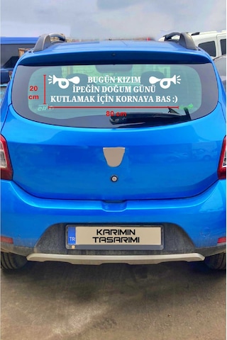 Doğum Günü Araba Eğlenceli Doğum Günü Araç Stickerı Korna Çalarak Kutlayın Yazısı Sticker Bugün Doğum Günü Kişiye Özel Sticker Beyaz